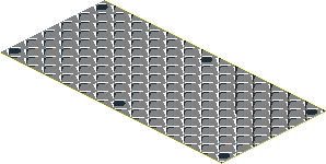 Sticker  1.8 x  3.8 with Metallic Silver Tread Plate and 6 Black Rivets