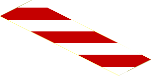 Sticker  1.0 x  3.7 with Red and White Diagonal Stripes, Top Right to Bottom Left