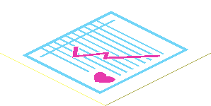 Sticker  1.9 x  1.9 with Dark Pink Heart and Medical Chart