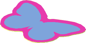 Sticker  0.9 x  1.3 with Medium Blue Butterfly