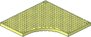 Brick 24 x 24 with 12 x 12 Quarter Circle Cutout with Support Pins on Corners