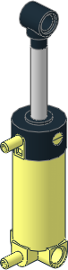 Technic Pneumatic Cylinder  2 x  2 x  5 with Curved Base (Extended)