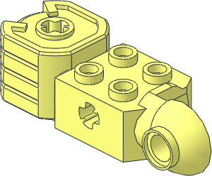 Technic Brick  2 x  2 with Axlehole, Click Rotation Hinge (V) and Fist