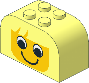 Brick  2 x  4 x  2 with Curved Top with Plain Face Pattern