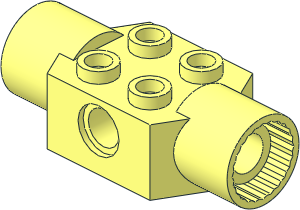 Technic Brick  2 x  2 with Hole and Two Rotation Joint Sockets