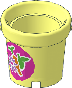 Bucket  2 x  2 with Flower, Carrot and Apple Sticker