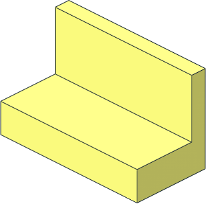 Panel  1 x  2 x  1 with Square Corners