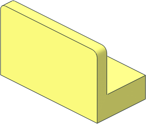 Panel  1 x  2 x  1 with Rounded Corners