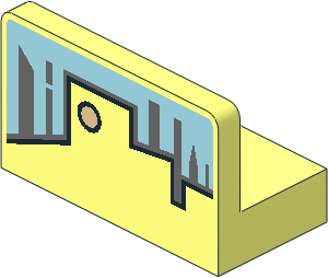 Panel  1 x  2 x  1 with Rounded Corners with Light Blue Sky and Grey Skyline Pattern