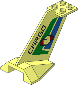 Tail Plane with Cargo and Green/Blue Stripes Pattern