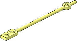 =Bar 12L with Plate  1 x  2 with Solid Studs and Hollow Stud