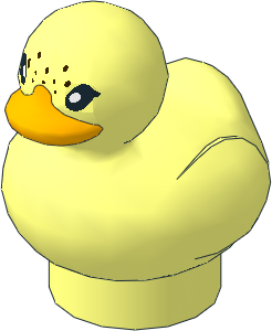 Animal Duckling with Black Eyes and Dark Brown Spots with Bright Light Orange Beak Pattern
