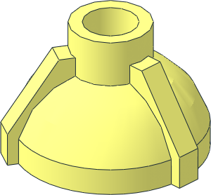 Minifig Tool Hemisphere with 3 Ribs and Hollow Stud