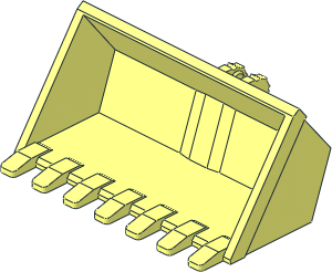 Excavator Bucket  6 x  3 Reinforced with Click Hinge 2-Finger with  7 Teeth