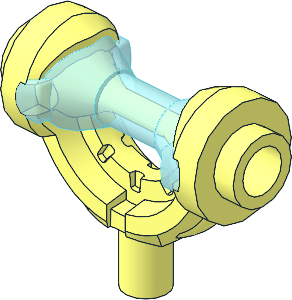 Minifig Weapon Hilt with Curved Guard and Bar with Opal Trans Light Blue Hourglass Handle Pattern