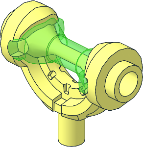 Minifig Weapon Hilt with Curved Guard and Bar with Trans Bright Green Hourglass Handle Pattern