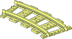 Train Track 6 Studs Wide Curved