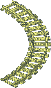 Train Track 6 Studs Wide Curved (Complete 4 Segments)