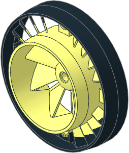 Turbine Fan 16 / 8 Blade 10 Diameter with Case with Blended Black Outer