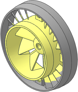 Turbine Fan 16 / 8 Blade 10 Diameter with Case with Blended Pearl Light Grey Outer