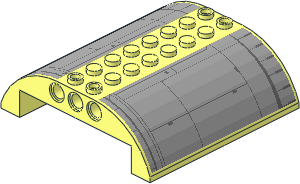Slope Brick Curved  8 x  8 x  2 Double with Panels and Lines Stickers