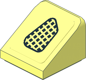 Slope Brick 31  1 x  1 x 0.667 with Black Grille on Transparent Background Left Sticker