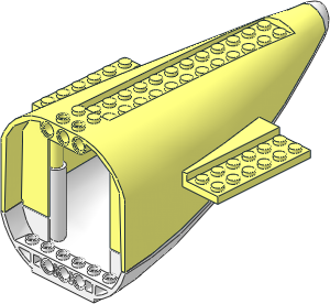 Plane Aft Section  8 x 16 x  7 with White Bottom and Tip
