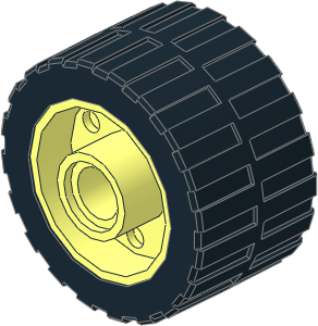 Wheel Rim 14 x 18 with Holes on Both Sides with Tyre 14/ 26 x 18 Shallow Staggered Treads with Middle Band