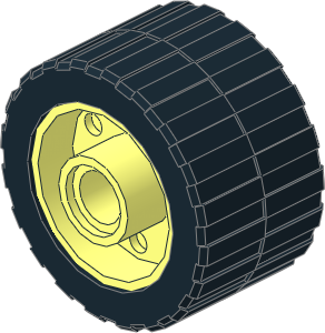 Wheel Rim 14 x 18 with Holes on Both Sides with Tyre 14.3/ 27 x  6.4 Shallow Staggered Treads