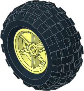 Wheel Rim 20 x 30, 6 Spokes, Ribs with Tyre 26/ 52 x 30 Off Road