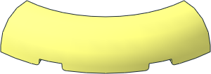 Brick  4 x  4 x  1 Corner Round with Curved Top