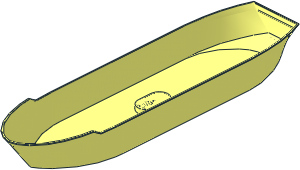 Boat Hull Floating 72 x 18 Bottom