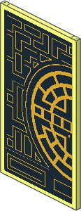 Glass for Window  1 x  4 x  6 with Metallic Gold Geometric Design Left Model Sticker