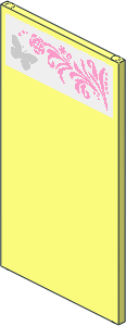 Glass for Window  1 x  4 x  6 with Silver Butterfly and Pink Floral Left Sticker