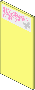 Glass for Window  1 x  4 x  6 with Silver Butterfly and Pink Floral Right Sticker