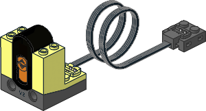 Electric Power Functions IR Receiver with Black Coiled Cable and "V2" Pattern