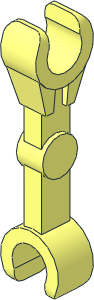 Minifig Mechanical Arm Straight with Clips at 90 degrees