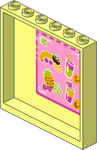 Panel  1 x  6 x  5 with Fruits, Drinks and Prices Sticker