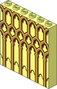 Panel  1 x  6 x  5 with Metallic Gold Arches and Pillars Pattern