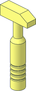 Minifig Tool Hammer with 3-Rib Handle