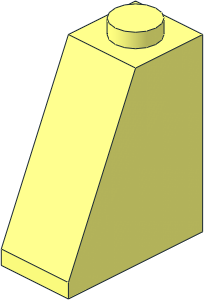 Slope Brick 65  2 x  1 x  2 with Symmetric Stud Holder