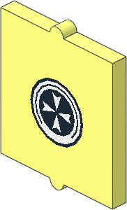 Glass for Window  1 x  2 x  2 with Black and White St. John Ambulance Logo Pattern