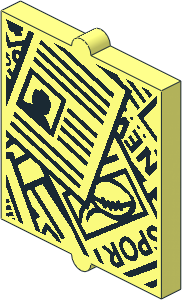 Glass for Window  1 x  2 x  2 with Scattered Newspapers Pattern
