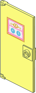 Door  1 x  4 x  6 Smooth with Square Handle Plinth with Two Clocks and Pretzel Sticker