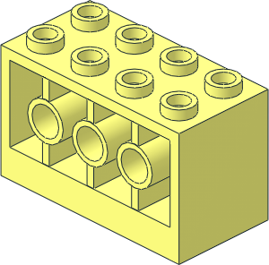 Brick  2 x  4 x  2 with 3 Reinforced Understuds with Axlehole on Long Sides