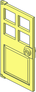 Door  1 x  4 x  6 with 4 Panes and Stud Handle