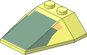 Wedge  4 x  4 Triple with Sand Green and Light Yellow Pattern