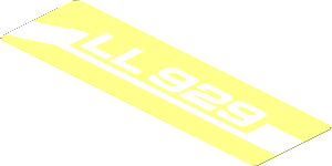 Sticker  1.2 x  3.9 with White 'LL929' Left Front Stripe