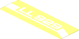 Sticker  1.2 x  3.9 with White 'LL929' Right Front Stripe