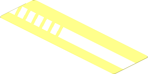 Sticker  1.2 x  3.9 with White Divided Right Front Stripes
